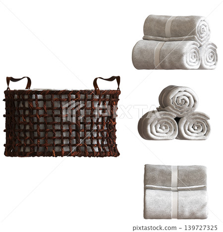 Bathroom accessories isolated on transparent background, bidet, 3D illustration, cg render Bathroom accessories isolated on transparent background, bidet, 3D illustration, cg render 139727325