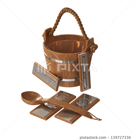 Bathroom accessories isolated on transparent background, bidet, 3D illustration, cg render 139727336
