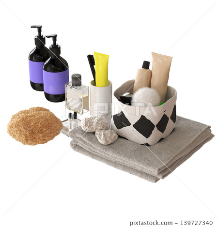Bathroom accessories isolated on transparent background, bidet, 3D illustration, cg render Bathroom accessories isolated on transparent background, bidet, 3D illustration, cg render 139727340