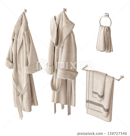 Bathroom accessories isolated on transparent background, bidet, 3D illustration, cg render Bathroom accessories isolated on transparent background, bidet, 3D illustration, cg render 139727348