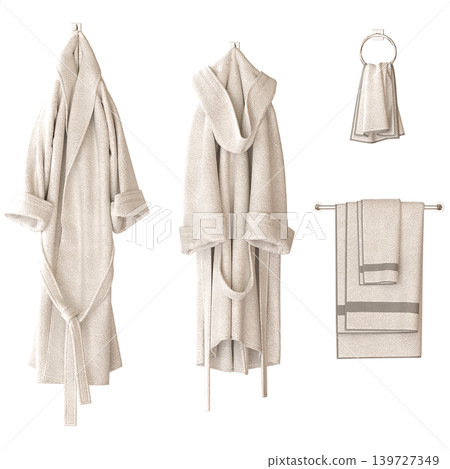 Bathroom accessories isolated on transparent background, bidet, 3D illustration, cg render Bathroom accessories isolated on transparent background, bidet, 3D illustration, cg render 139727349