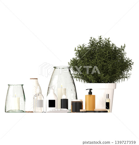 Bathroom accessories isolated on transparent background, bidet, 3D illustration, cg render Bathroom accessories isolated on transparent background, bidet, 3D illustration, cg render 139727359
