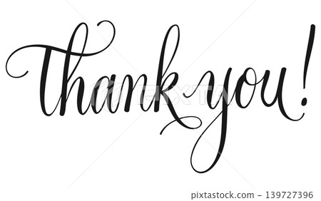 Thank you. Handwritten lettering phrases with modern design. Thank you. Handwritten lettering phrases with modern design. 139727396