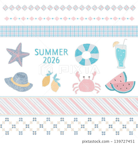 Cute embroidered material for summer 139727451