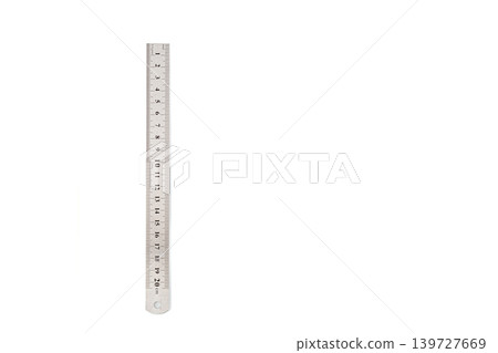 metal ruler isolated on white background metal ruler isolated on white background 139727669