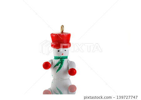 beautiful wooden Christmas toys on a white background beautiful wooden Christmas toys on a white background 139727747