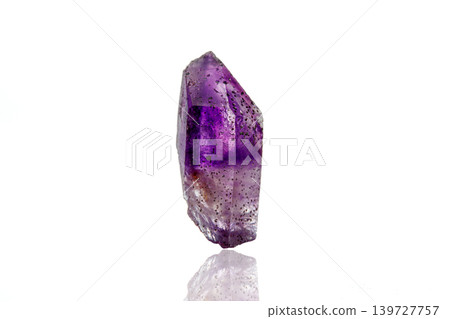 macro mineral stone amethyst on a white background 139727757