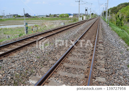 Joban Line Railroad Track Ibaraki Prefecture 139727956