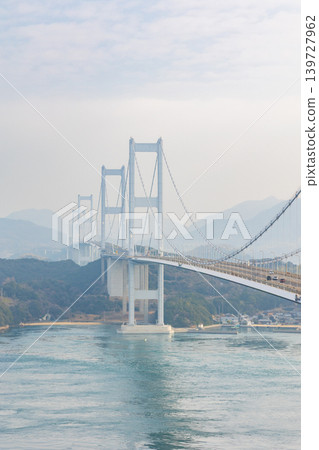 Winter in the Seto Inland Sea: Kurushima Kaikyo Bridge, Imabari City, Ehime Prefecture Winter in the Seto Inland Sea: Kurushima Kaikyo Bridge, Imabari City, Ehime Prefecture 139727962