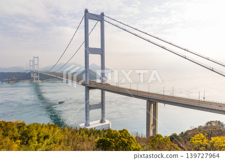 Winter in the Seto Inland Sea: Kurushima Kaikyo Bridge, Imabari City, Ehime Prefecture Winter in the Seto Inland Sea: Kurushima Kaikyo Bridge, Imabari City, Ehime Prefecture 139727964