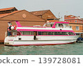 Passenger ferry for tourist transfers on Venice canal, Italy. 139728081