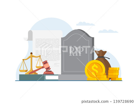 Inheritance tax and wealth distribution concept stock illustration. 139728690