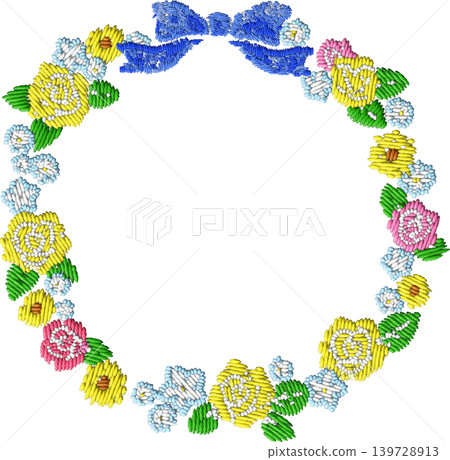 刺繡風格父親節花環,透明背景 刺繡風格父親節花環,透明背景 139728913