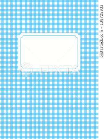 Collage-style watercolor paper label material | Gingham check and paper frame Collage-style watercolor paper label material | Gingham check and paper frame 139728932