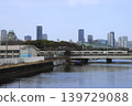 A Series 221 train on the Osaka Loop Line running through a cityscape with Osaka Castle towering over it (photographed on February 23, 2026). 139729088