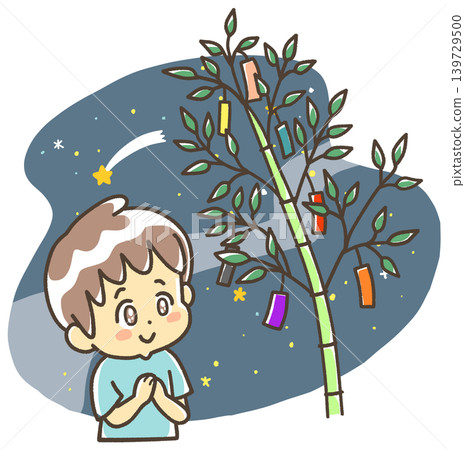 A child's eyes sparkling at the Tanabata festival, under the night sky. A child's eyes sparkling at the Tanabata festival, under the night sky. 139729500