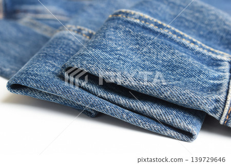blue denim texture isolated on white background, jean fashion style blue denim texture isolated on white background, jean fashion style 139729646