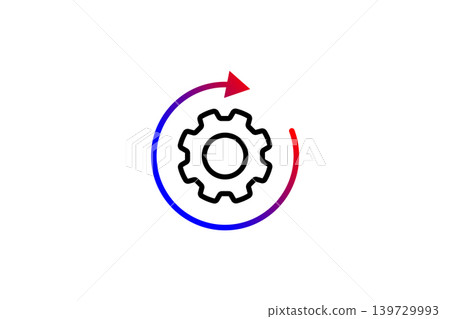 Gear Icon With Circular Arrow Representing Settings Update, System Refresh And Software Maintenance 139729993