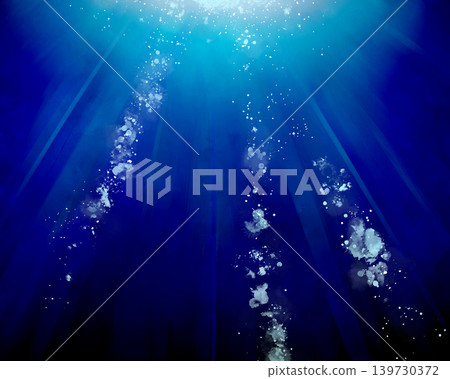 A watercolor-style illustration of blue light seen from underwater. A watercolor-style illustration of blue light seen from underwater. 139730372