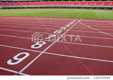 Track number at athletics stadium Track number at athletics stadium 139730494