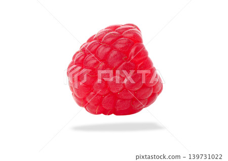 Raspberry with bright red color and natural texture, PNG 139731022
