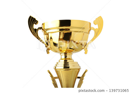 Golden trophy with handles, symbolizing victory, PNG Golden trophy with handles, symbolizing victory, PNG 139731065