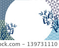 Tanabata bamboo and Japanese pattern background illustration material 139731110