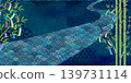 Traditional Tanabata bamboo decorations and a Japanese-style background with a seigaiha (wave) pattern. 139731114