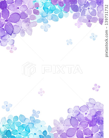 Watercolor hydrangea frame Watercolor hydrangea frame 139731732