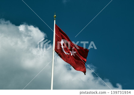 96262 Turkey: The national flag waving over the Atatürk Mausoleum in Ankara 96262 Turkey: The national flag waving over the Atatürk Mausoleum in Ankara 139731934