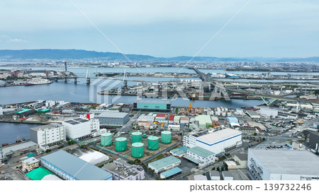 工廠景觀的無人機空拍照片 工廠景觀的無人機空拍照片 139732246