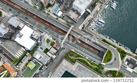 Drone aerial photography of cities and roads from a top-down perspective. 139732252