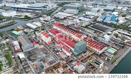Drone aerial photography of a factory landscape 139732266