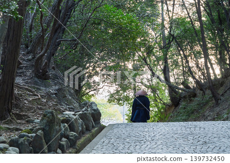 一張僧人在京都府八幡市臨濟宗寺廟圓福寺乞食的照片。 一張僧人在京都府八幡市臨濟宗寺廟圓福寺乞食的照片。 139732450