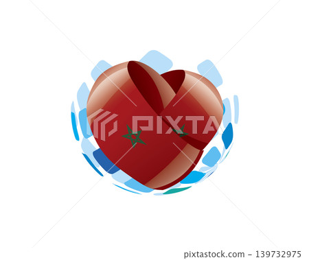 Patriotic heart wrapped in Moroccan flag illustration Patriotic heart wrapped in Moroccan flag illustration 139732975