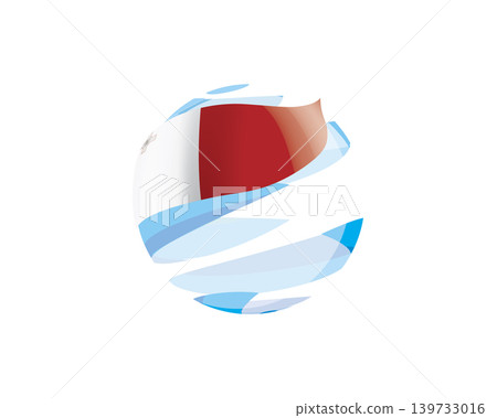 Flat of patriotic globe featuring waving Malta flag design Flat of patriotic globe featuring waving Malta flag design 139733016