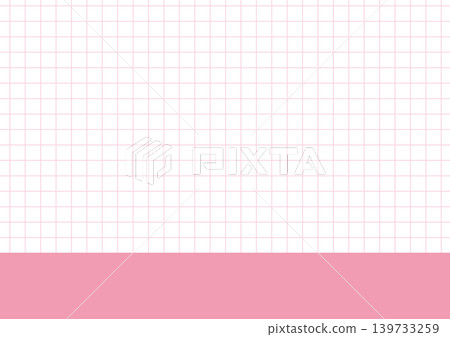 Graph paper with a pink band and a white background. 139733259