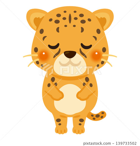 Character illustration of a bowing cheetah 139733502