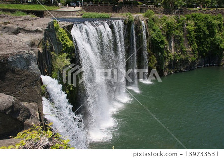 Harajiri Falls in May, surrounded by fresh greenery. Harajiri Falls in May, surrounded by fresh greenery. 139733531