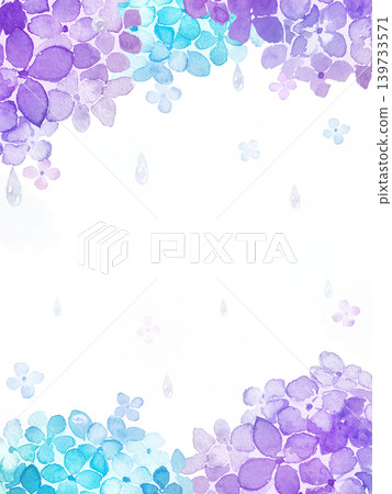 水彩繡球花畫框 水彩繡球花畫框 139733571