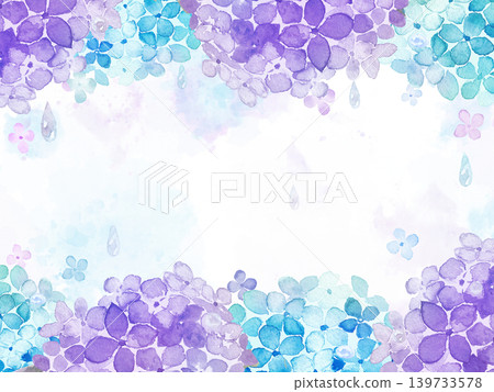 水彩繡球花畫框 水彩繡球花畫框 139733578