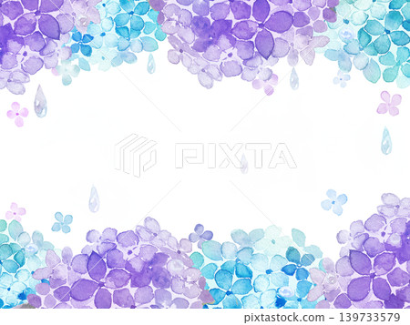 Watercolor hydrangea frame Watercolor hydrangea frame 139733579