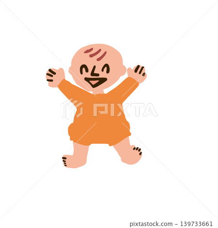 嬰兒快樂大笑的插圖 嬰兒快樂大笑的插圖 139733661