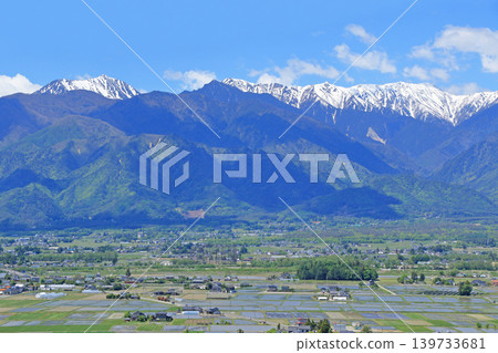 Azumino and the Northern Alps in May Azumino and the Northern Alps in May 139733681