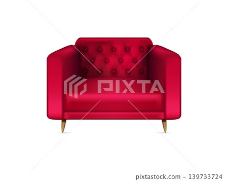 Comfortable vintage red armchair 3d render for elegant furniture design Comfortable vintage red armchair 3d render for elegant furniture design 139733724