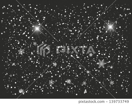 Falling snow overlay with white flakes wide angle transparent effect for digital compositions and holiday art Falling snow overlay with white flakes wide angle transparent effect for digital compositions and holiday art 139733749