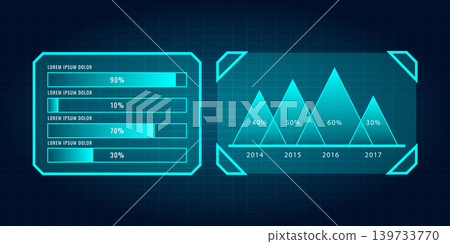 Futuristic infographic HUD elements 139733770