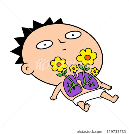 Flower Lungs Cartoon Character Flower Lungs Cartoon Character 139733783