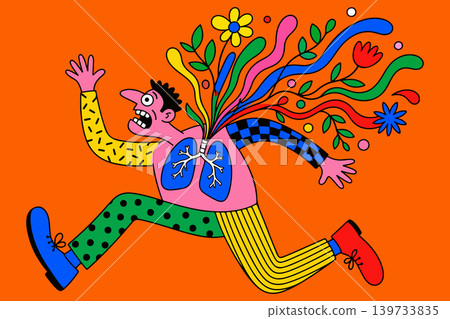 Running Man with Floral Lungs Running Man with Floral Lungs 139733835