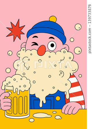 Cartoon Character with Beer Cartoon Character with Beer 139733876